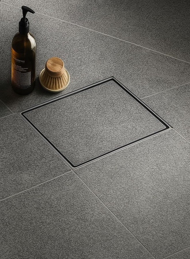 EVANEX EVANEX Tile Insert Floor Drain for Bathroom | 6x6 Inch 304 Grade Stainless Steel Invisible Shower Drain Channel | Bathroom Tile Insert Shower Drainer | Bathroom Drainer with Cockroach Trap - Image 1